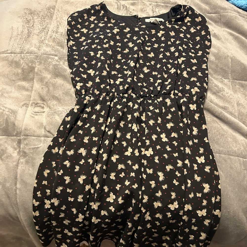 Black Dress with Butterfly Print